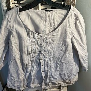 Gorgeous silver dove gray VIVID 100% Linen cardigan, small